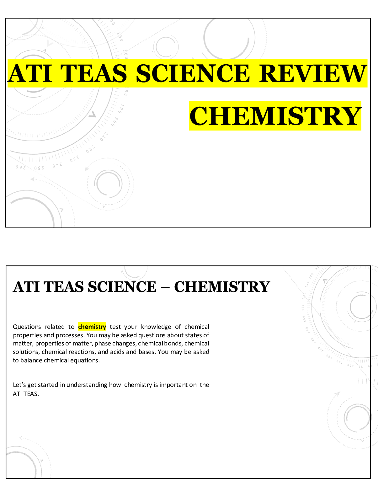 Preview image for ATI TEAS SCIENCE REVIEW- CHEMISTRY (EXAM STUDY GUIDE)